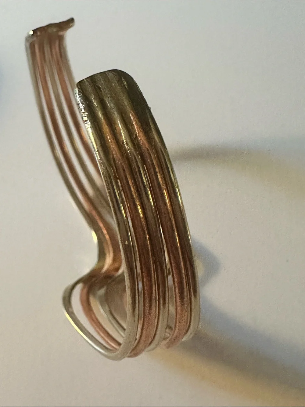 Fashion Jewelry Gold-Tone Layered Wave Open Cuff Bracelet